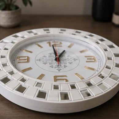 HANSHI White Mosaic Wall Clock - Modern Minimal